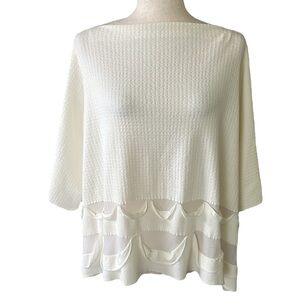 ONA New York Tokyo waffle knit boat neck blouse